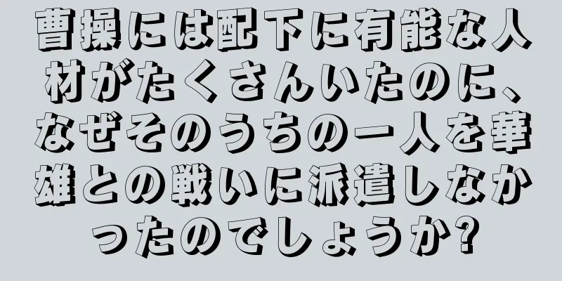 曹操には配下に有能な人材がたくさんいたのに、なぜそのうちの一人を華雄との戦いに派遣しなかったのでしょうか?