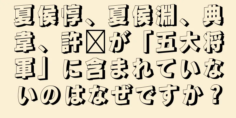 夏侯惇、夏侯淵、典韋、許褚が「五大将軍」に含まれていないのはなぜですか？