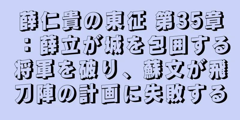 薛仁貴の東征 第35章：薛立が城を包囲する将軍を破り、蘇文が飛刀陣の計画に失敗する