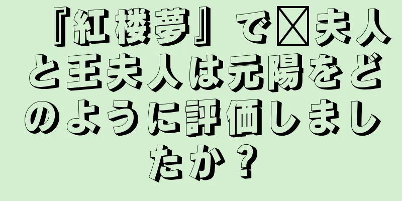 『紅楼夢』で邢夫人と王夫人は元陽をどのように評価しましたか？