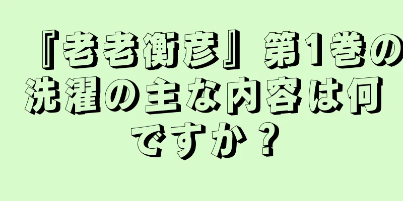 『老老衡彦』第1巻の洗濯の主な内容は何ですか？