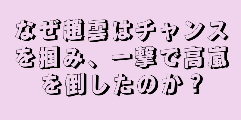 なぜ趙雲はチャンスを掴み、一撃で高嵐を倒したのか？