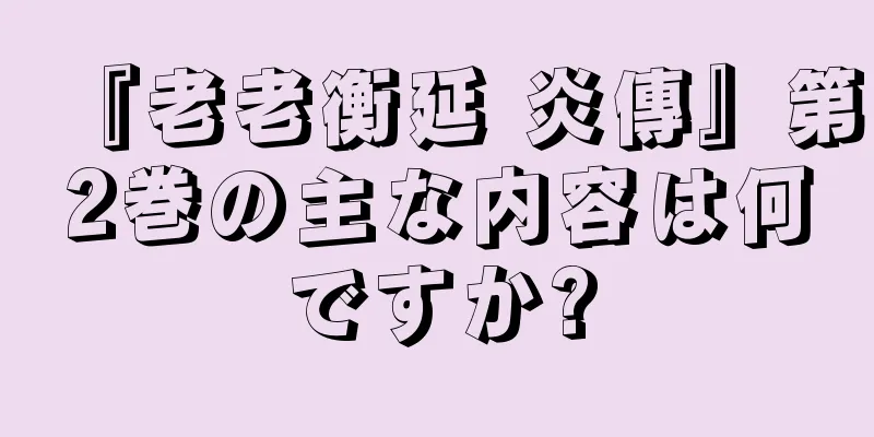 『老老衡延 炎傳』第2巻の主な内容は何ですか?