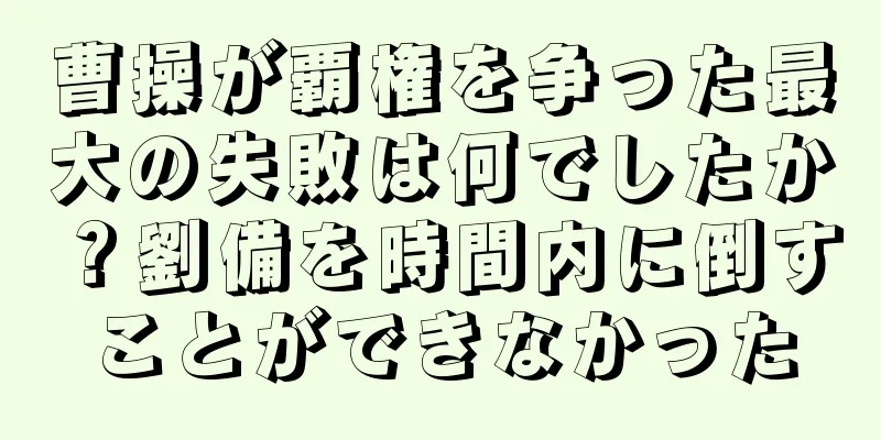 曹操が覇権を争った最大の失敗は何でしたか？劉備を時間内に倒すことができなかった