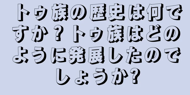 トゥ族の歴史は何ですか？トゥ族はどのように発展したのでしょうか?