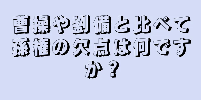 曹操や劉備と比べて孫権の欠点は何ですか？