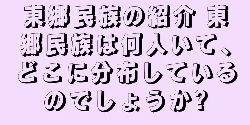東郷民族の紹介 東郷民族は何人いて、どこに分布しているのでしょうか?
