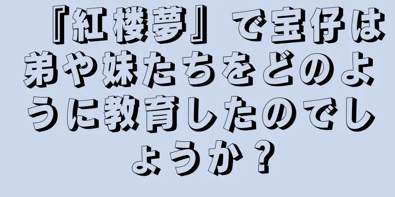 『紅楼夢』で宝仔は弟や妹たちをどのように教育したのでしょうか？