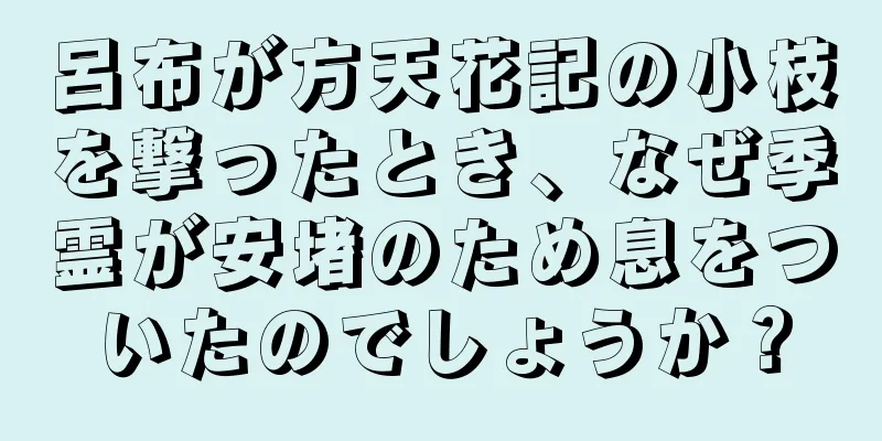 呂布が方天花記の小枝を撃ったとき、なぜ季霊が安堵のため息をついたのでしょうか？