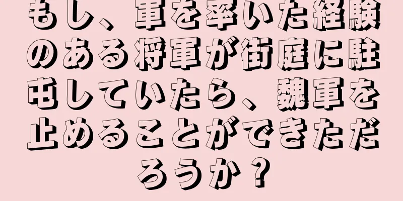 もし、軍を率いた経験のある将軍が街庭に駐屯していたら、魏軍を止めることができただろうか？