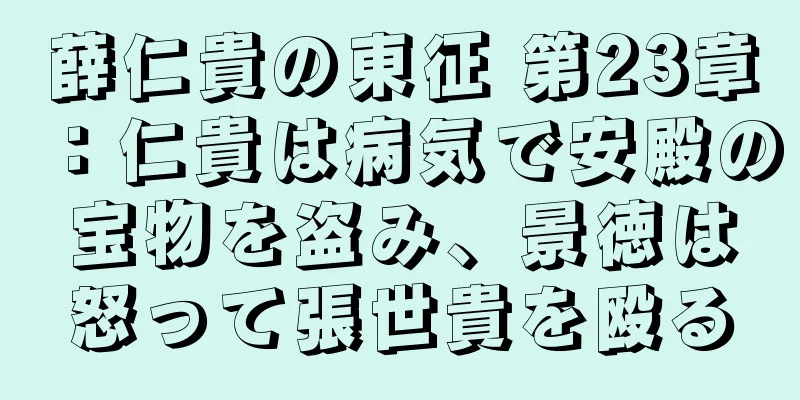 薛仁貴の東征 第23章：仁貴は病気で安殿の宝物を盗み、景徳は怒って張世貴を殴る