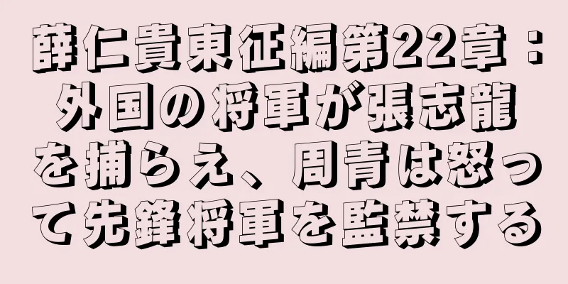 薛仁貴東征編第22章：外国の将軍が張志龍を捕らえ、周青は怒って先鋒将軍を監禁する