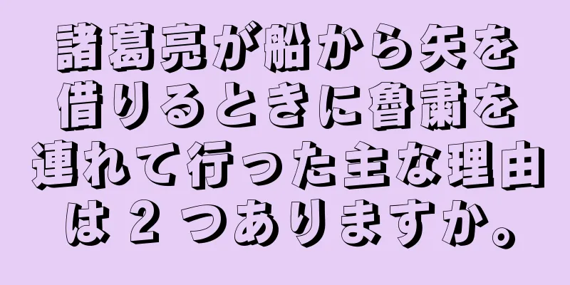 諸葛亮が船から矢を借りるときに魯粛を連れて行った主な理由は 2 つありますか。