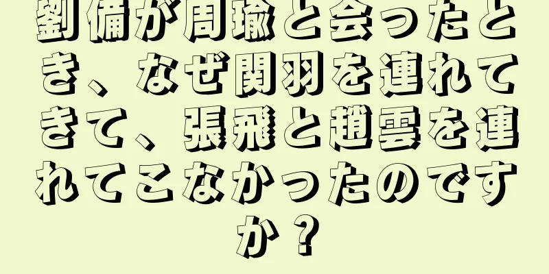 劉備が周瑜と会ったとき、なぜ関羽を連れてきて、張飛と趙雲を連れてこなかったのですか？