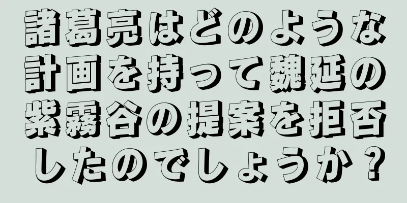諸葛亮はどのような計画を持って魏延の紫霧谷の提案を拒否したのでしょうか？