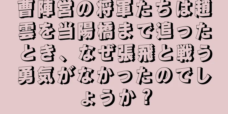 曹陣営の将軍たちは趙雲を当陽橋まで追ったとき、なぜ張飛と戦う勇気がなかったのでしょうか？