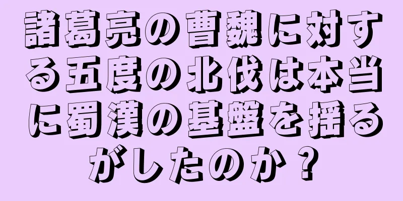 諸葛亮の曹魏に対する五度の北伐は本当に蜀漢の基盤を揺るがしたのか？