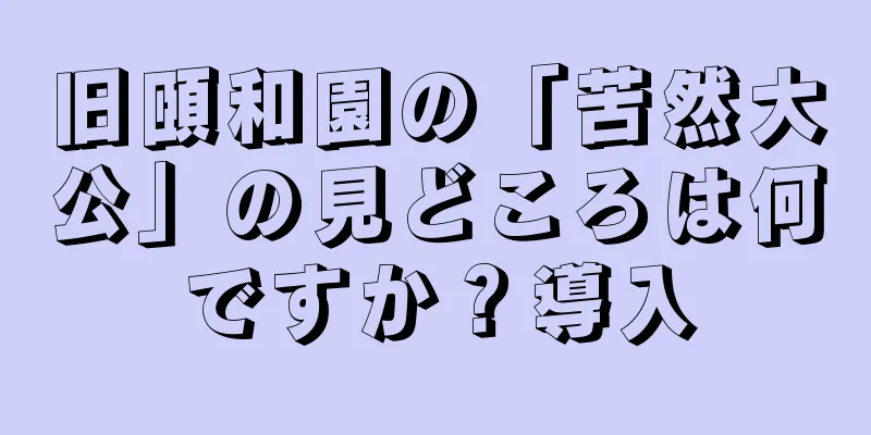 旧頤和園の「苦然大公」の見どころは何ですか？導入