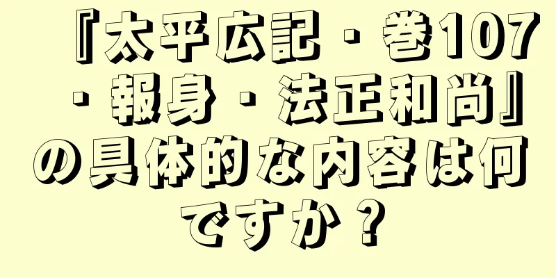 『太平広記・巻107・報身・法正和尚』の具体的な内容は何ですか？
