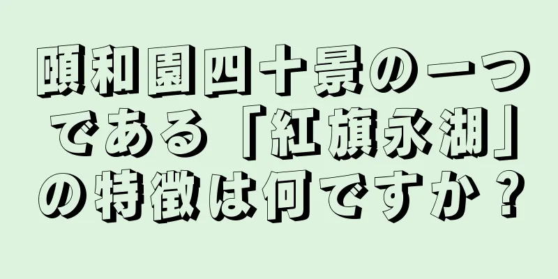 頤和園四十景の一つである「紅旗永湖」の特徴は何ですか？