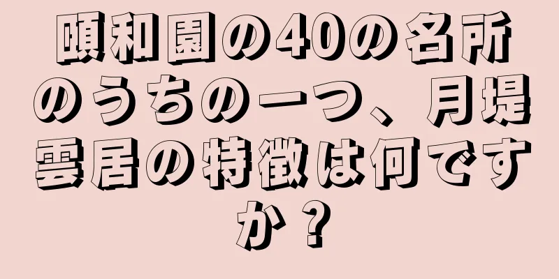 頤和園の40の名所のうちの一つ、月堤雲居の特徴は何ですか？