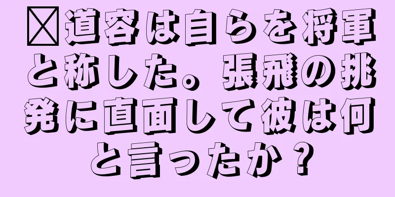 邢道容は自らを将軍と称した。張飛の挑発に直面して彼は何と言ったか？