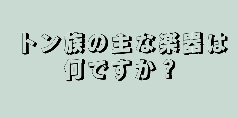 トン族の主な楽器は何ですか？