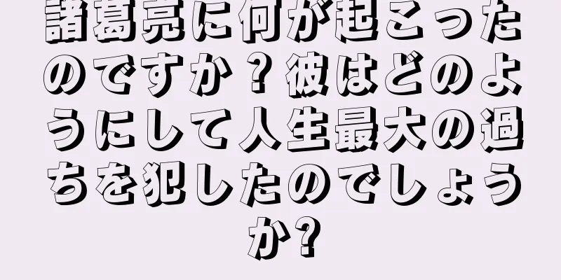 諸葛亮に何が起こったのですか？彼はどのようにして人生最大の過ちを犯したのでしょうか?