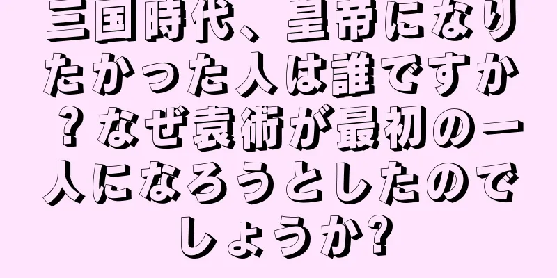三国時代、皇帝になりたかった人は誰ですか？なぜ袁術が最初の一人になろうとしたのでしょうか?