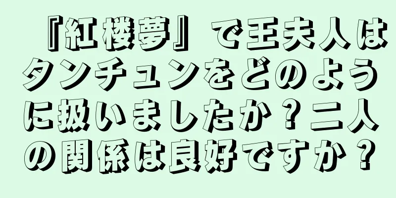 『紅楼夢』で王夫人はタンチュンをどのように扱いましたか？二人の関係は良好ですか？