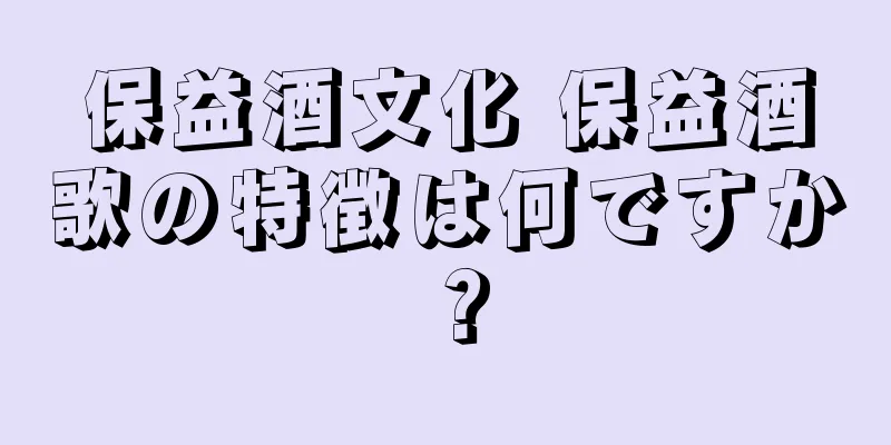 保益酒文化 保益酒歌の特徴は何ですか？
