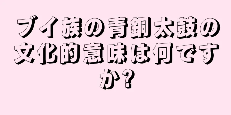 ブイ族の青銅太鼓の文化的意味は何ですか?