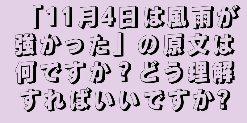 「11月4日は風雨が強かった」の原文は何ですか？どう理解すればいいですか?