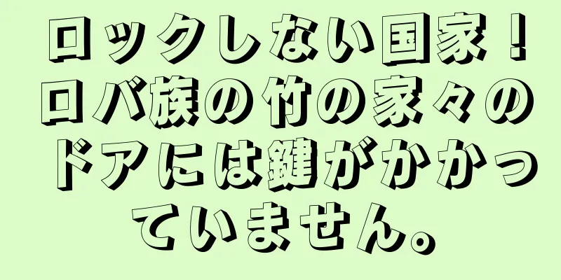 ロックしない国家！ロバ族の竹の家々のドアには鍵がかかっていません。