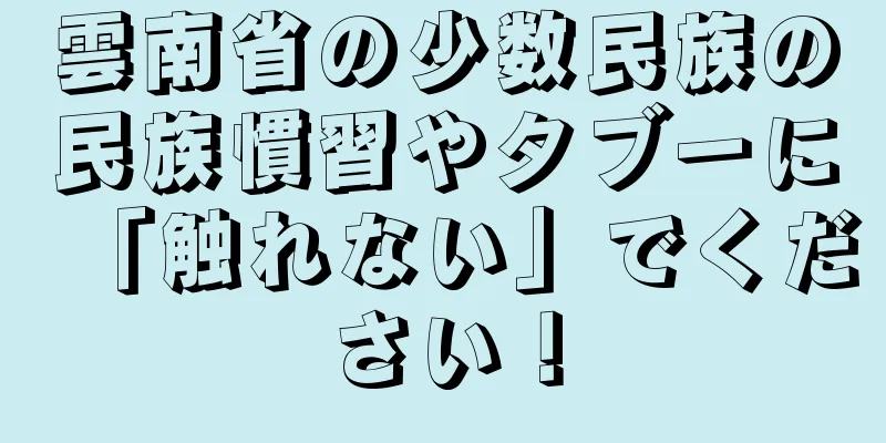 雲南省の少数民族の民族慣習やタブーに「触れない」でください！