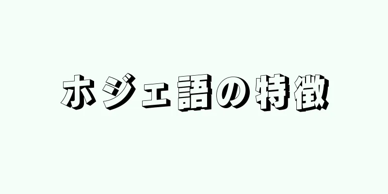 ホジェ語の特徴