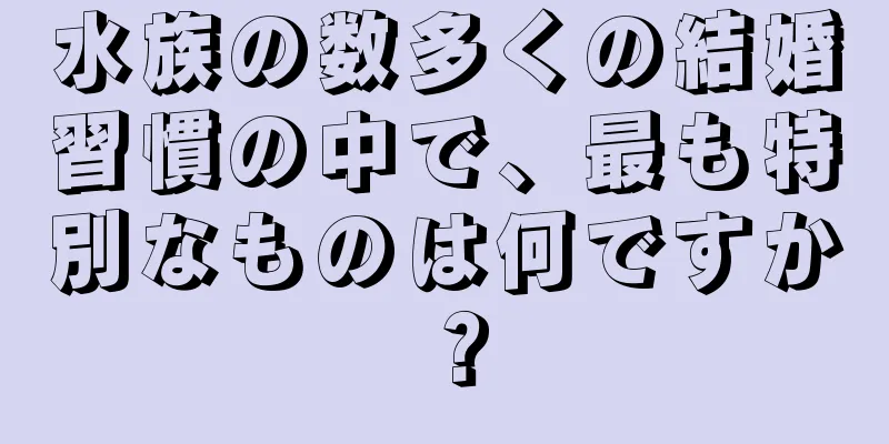 水族の数多くの結婚習慣の中で、最も特別なものは何ですか？