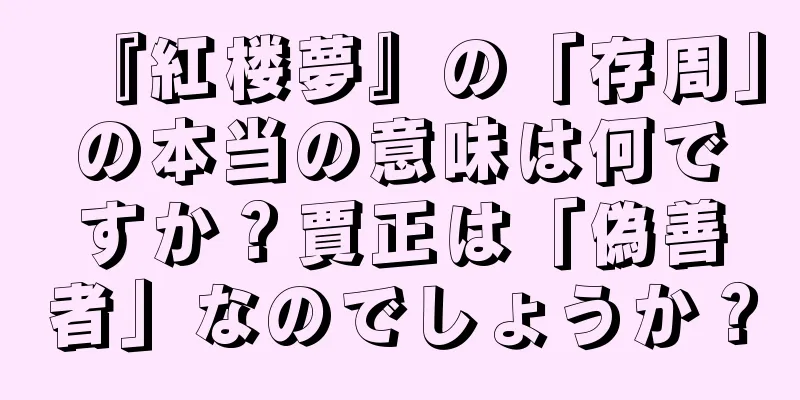 『紅楼夢』の「存周」の本当の意味は何ですか？賈正は「偽善者」なのでしょうか？