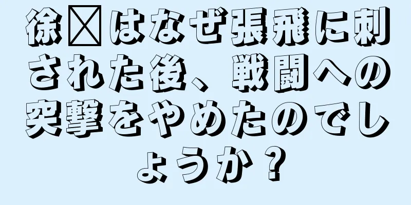 徐褚はなぜ張飛に刺された後、戦闘への突撃をやめたのでしょうか？