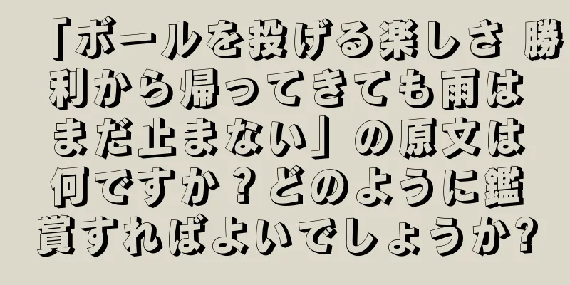 「ボールを投げる楽しさ 勝利から帰ってきても雨はまだ止まない」の原文は何ですか？どのように鑑賞すればよいでしょうか?