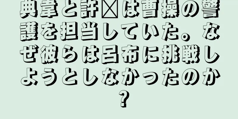 典韋と許褚は曹操の警護を担当していた。なぜ彼らは呂布に挑戦しようとしなかったのか？