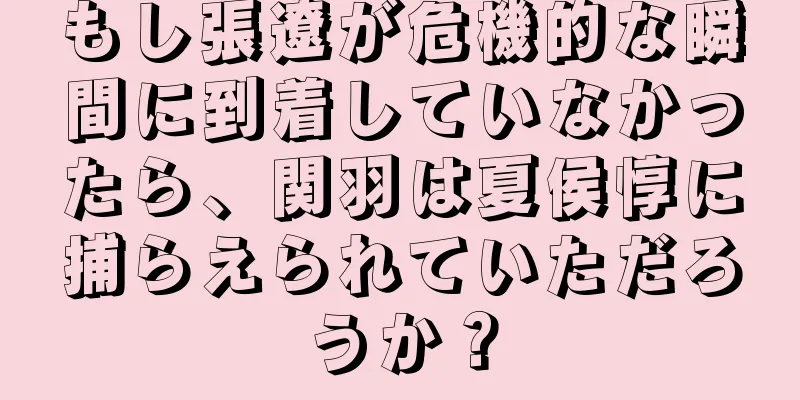 もし張遼が危機的な瞬間に到着していなかったら、関羽は夏侯惇に捕らえられていただろうか？