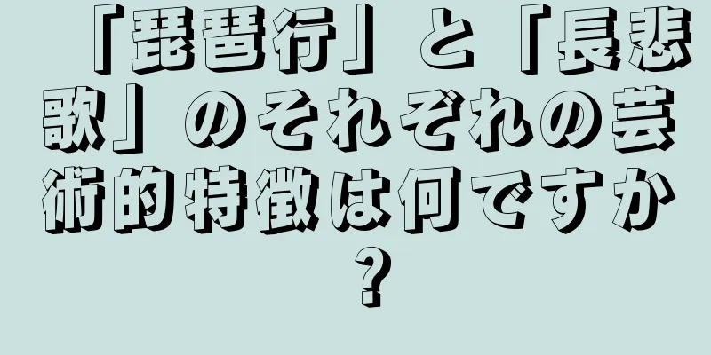 「琵琶行」と「長悲歌」のそれぞれの芸術的特徴は何ですか？