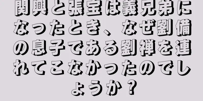 関興と張宝は義兄弟になったとき、なぜ劉備の息子である劉禅を連れてこなかったのでしょうか？
