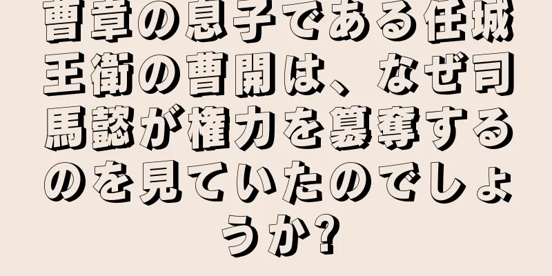 曹章の息子である任城王衛の曹開は、なぜ司馬懿が権力を簒奪するのを見ていたのでしょうか?