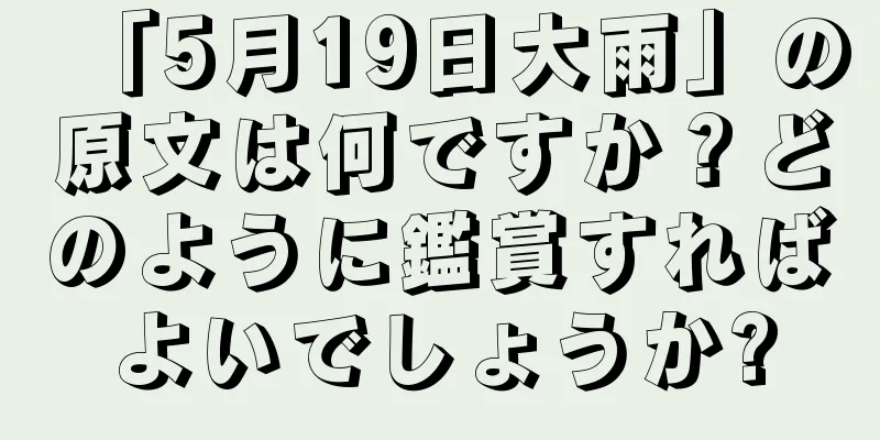 「5月19日大雨」の原文は何ですか？どのように鑑賞すればよいでしょうか?