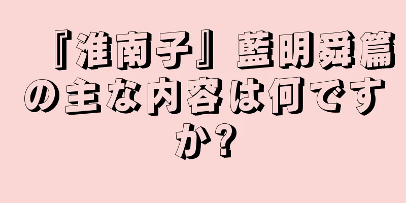『淮南子』藍明舜篇の主な内容は何ですか?