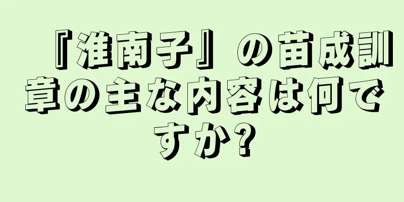 『淮南子』の苗成訓章の主な内容は何ですか?