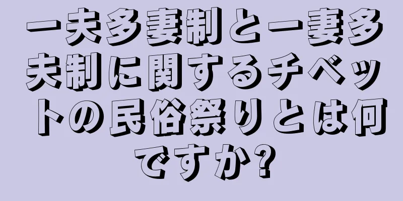 一夫多妻制と一妻多夫制に関するチベットの民俗祭りとは何ですか?