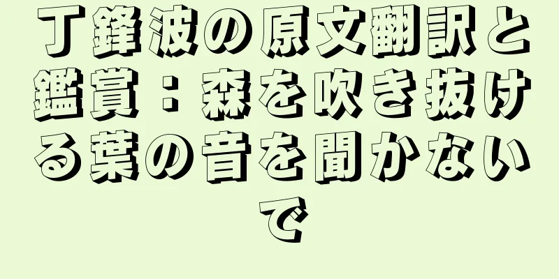 丁鋒波の原文翻訳と鑑賞：森を吹き抜ける葉の音を聞かないで